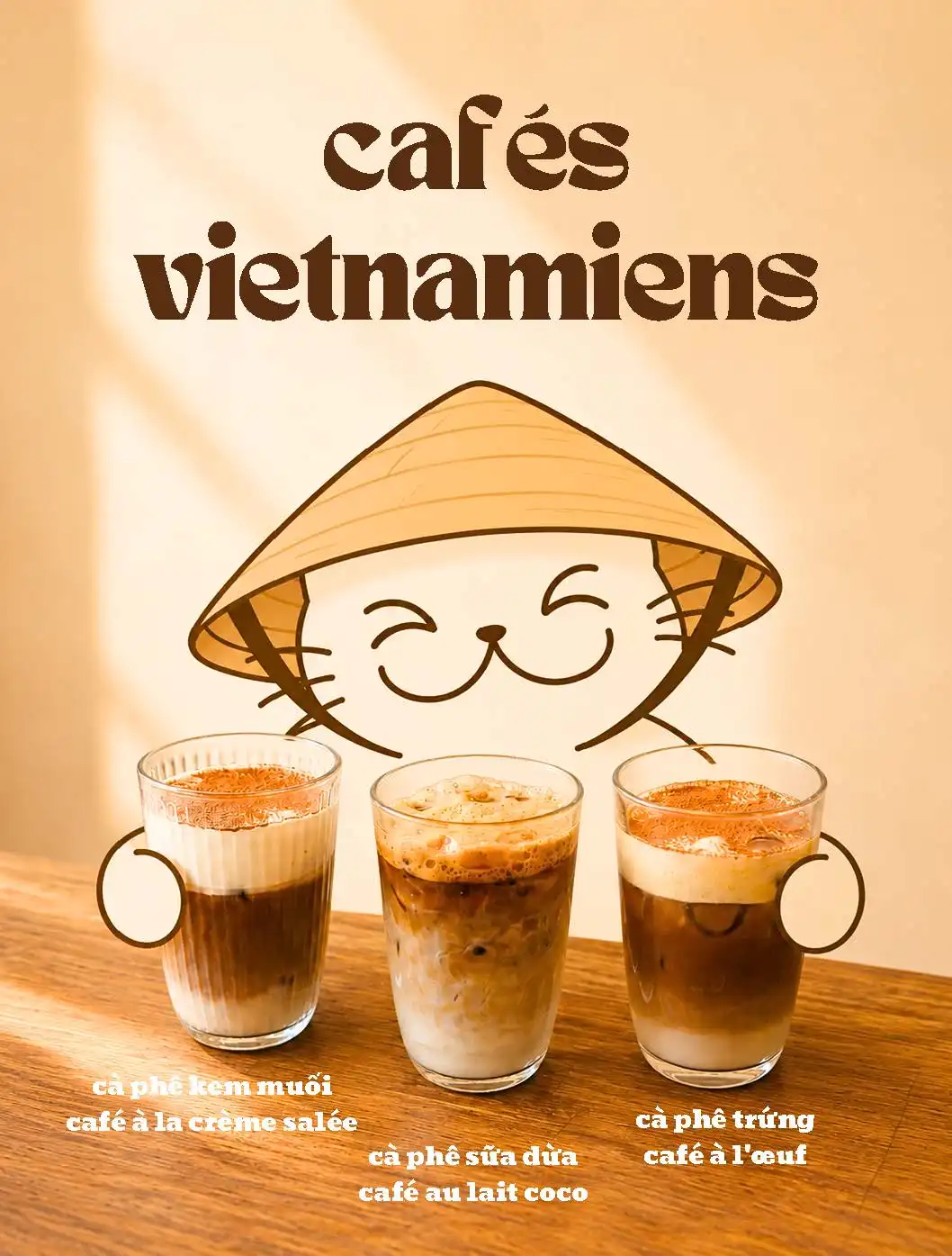 Cafés vietnamiens — kem muối, sữa đá, trứng chez NĀU CAFÉ