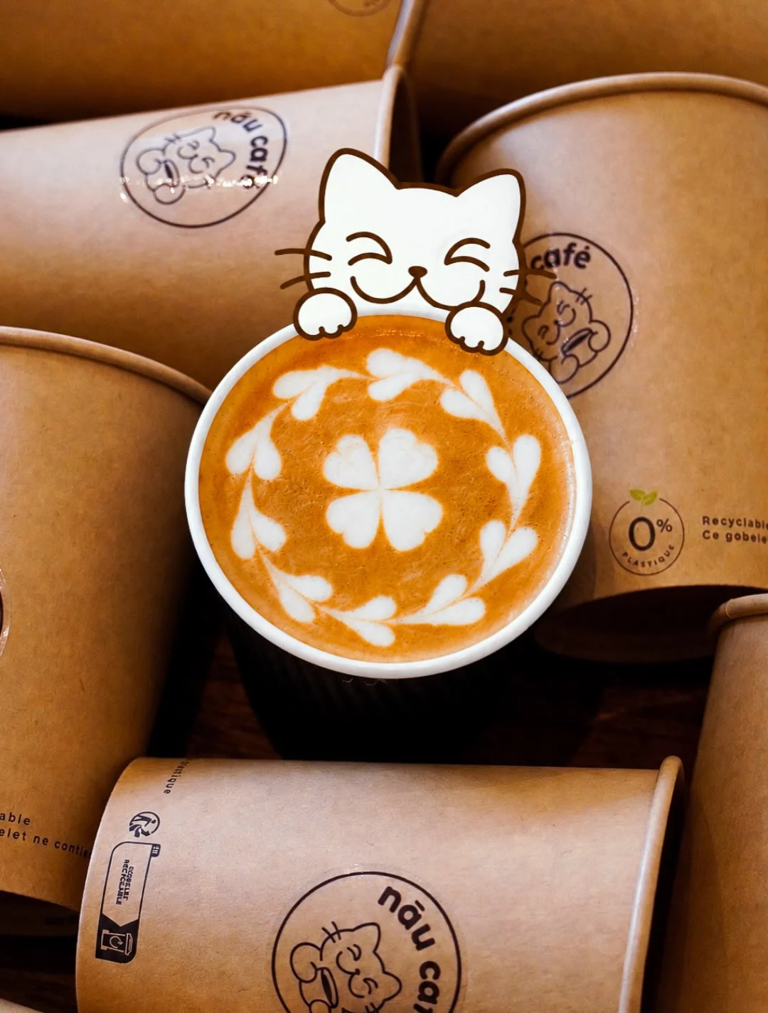 Gobelet NĀU CAFÉ avec couvercle chat